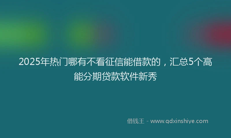 2025年热门哪有不看征信能借款的，汇总5个高能分期贷款软件新秀
