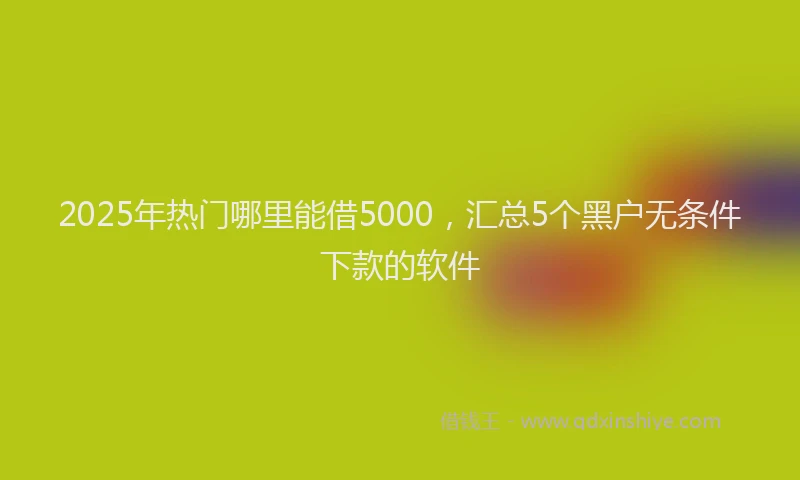 2025年热门哪里能借5000，汇总5个黑户无条件下款的软件