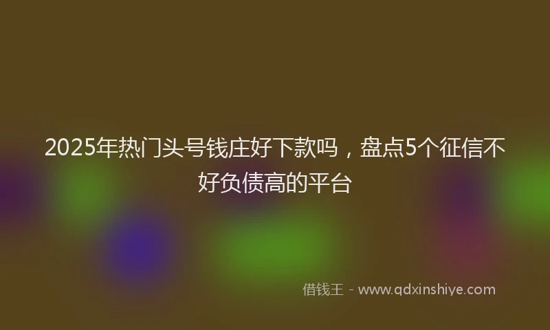 2025年热门头号钱庄好下款吗，盘点5个征信不好负债高的平台