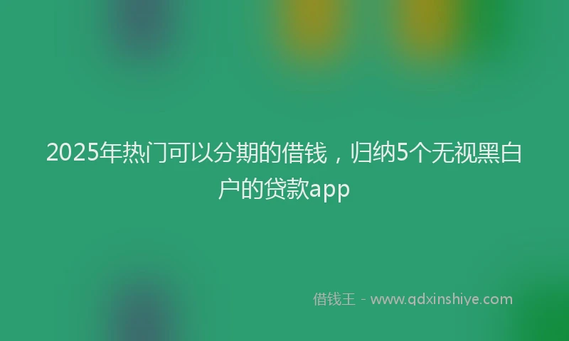 2025年热门可以分期的借钱，归纳5个无视黑白户的贷款app
