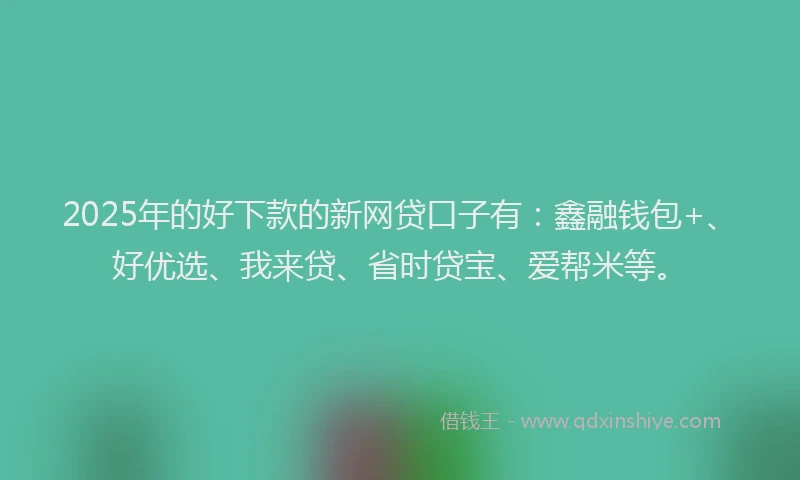 2025年的好下款的新网贷口子有：鑫融钱包+、好优选、我来贷、省时贷宝、爱帮米等。