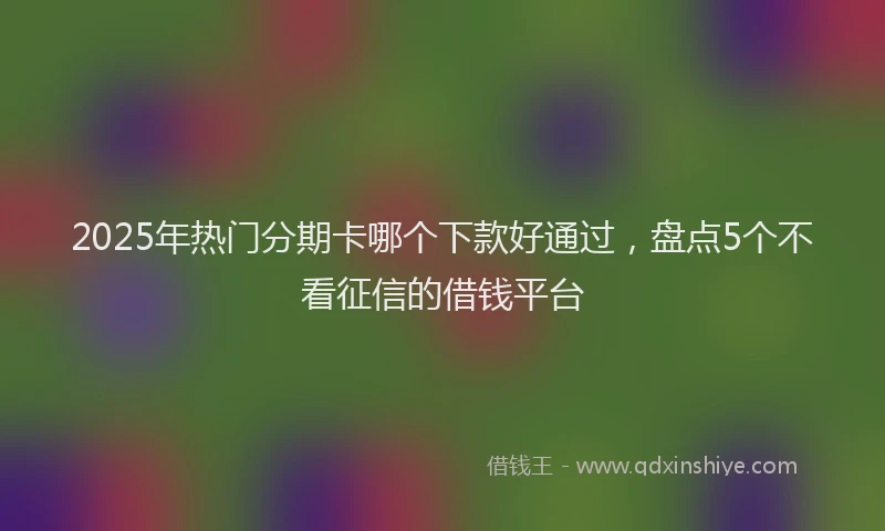 2025年热门分期卡哪个下款好通过，盘点5个不看征信的借钱平台