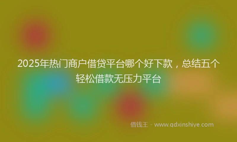 2025年热门商户借贷平台哪个好下款，总结五个轻松借款无压力平台