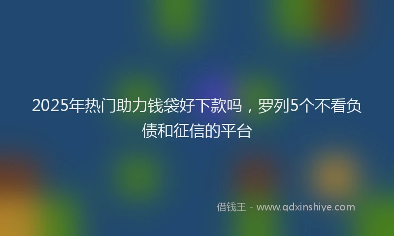 2025年热门助力钱袋好下款吗，罗列5个不看负债和征信的平台