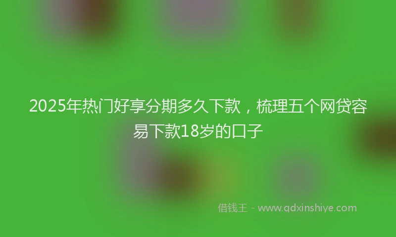2025年热门好享分期多久下款，梳理五个网贷容易下款18岁的口子