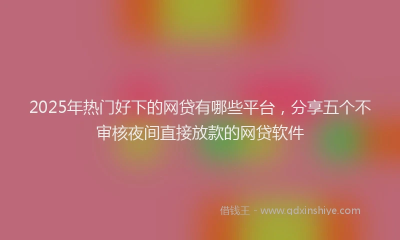 2025年热门好下的网贷有哪些平台，分享五个不审核夜间直接放款的网贷软件