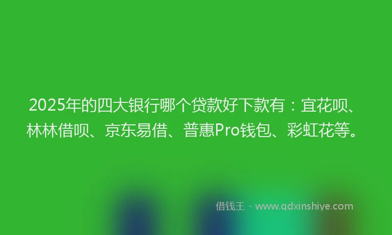 2025年的四大银行哪个贷款好下款有：宜花呗、林林借呗、京东易借、普惠Pro钱包、彩虹花等。