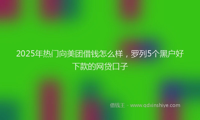2025年热门向美团借钱怎么样，罗列5个黑户好下款的网贷口子