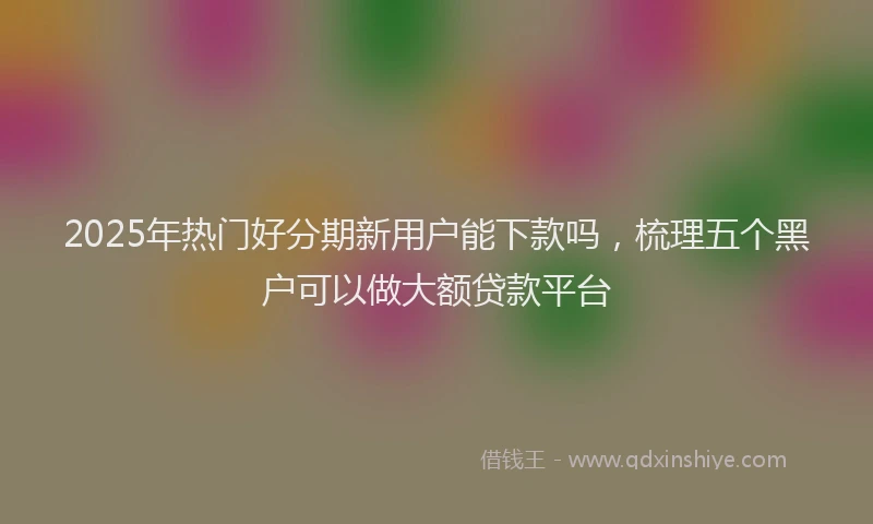 2025年热门好分期新用户能下款吗，梳理五个黑户可以做大额贷款平台