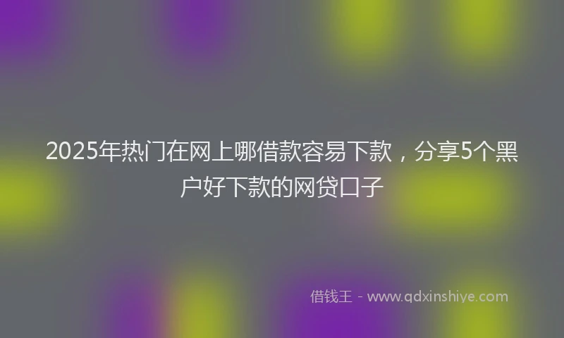2025年热门在网上哪借款容易下款，分享5个黑户好下款的网贷口子