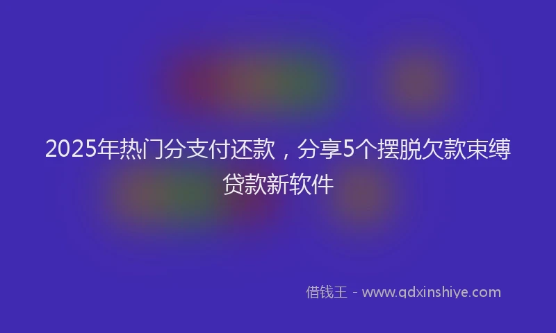 2025年热门分支付还款，分享5个摆脱欠款束缚贷款新软件
