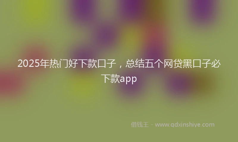 2025年热门好下款口子，总结五个网贷黑口子必下款app