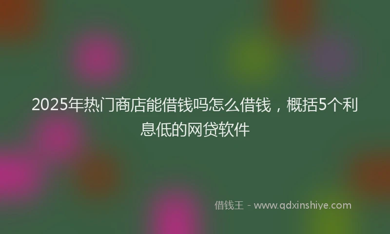 2025年热门商店能借钱吗怎么借钱，概括5个利息低的网贷软件