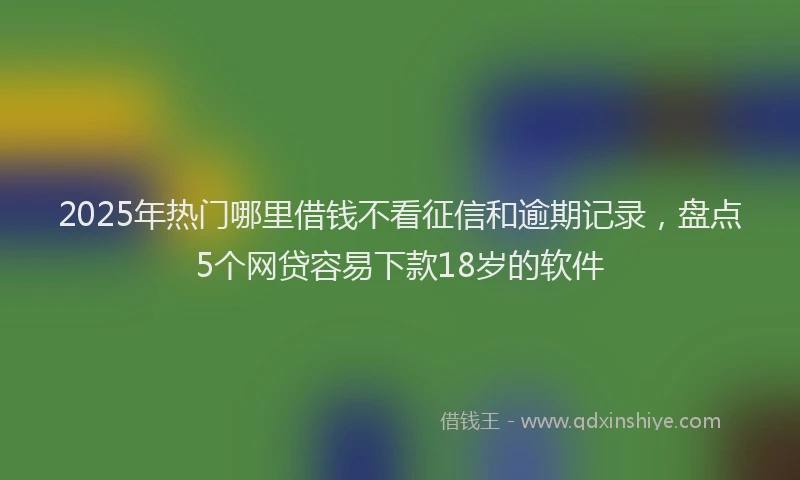 2025年热门哪里借钱不看征信和逾期记录，盘点5个网贷容易下款18岁的软件