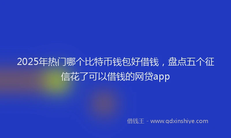 2025年热门哪个比特币钱包好借钱，盘点五个征信花了可以借钱的网贷app