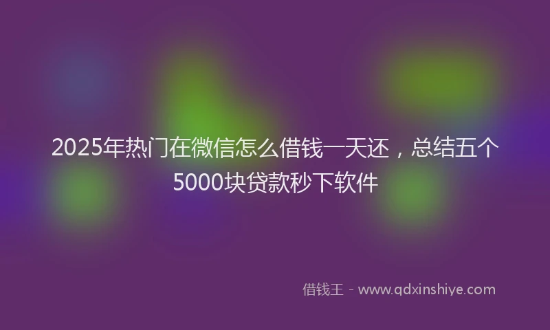 2025年热门在微信怎么借钱一天还，总结五个5000块贷款秒下软件