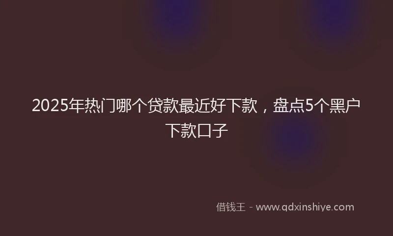 2025年热门哪个贷款最近好下款，盘点5个黑户下款口子