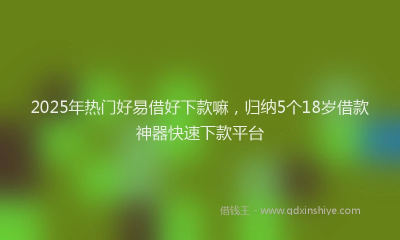 2025年热门好易借好下款嘛，归纳5个18岁借款神器快速下款平台