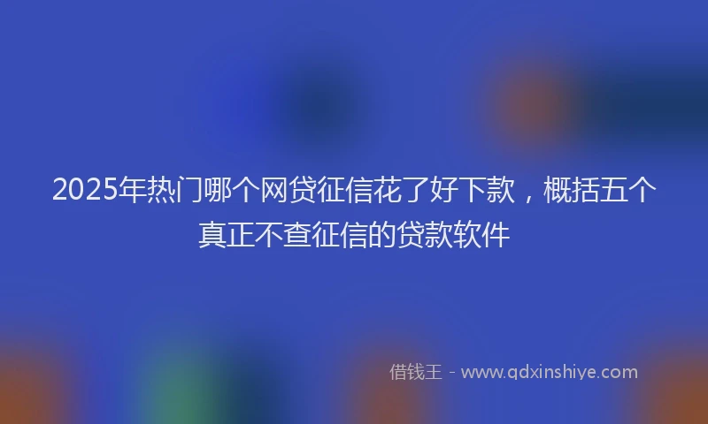 2025年热门哪个网贷征信花了好下款，概括五个真正不查征信的贷款软件