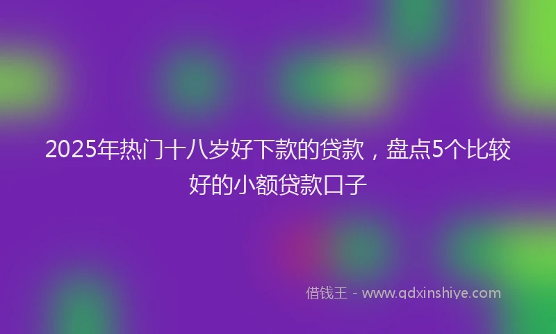2025年热门十八岁好下款的贷款，盘点5个比较好的小额贷款口子