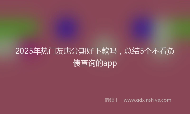 2025年热门友惠分期好下款吗，总结5个不看负债查询的app