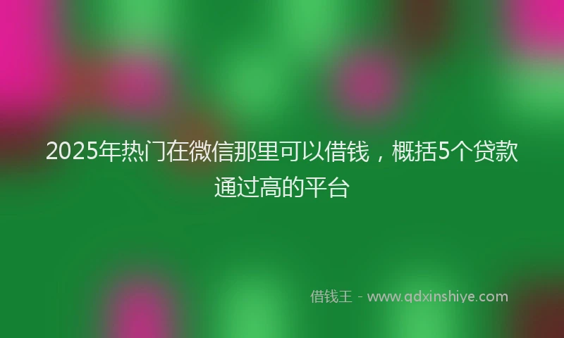 2025年热门在微信那里可以借钱，概括5个贷款通过高的平台