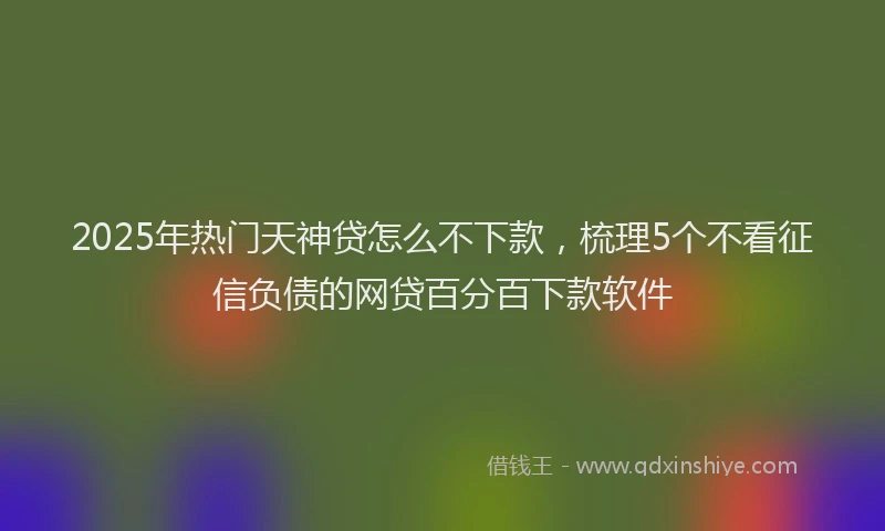 2025年热门天神贷怎么不下款，梳理5个不看征信负债的网贷百分百下款软件