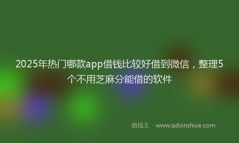 2025年热门哪款app借钱比较好借到微信，整理5个不用芝麻分能借的软件
