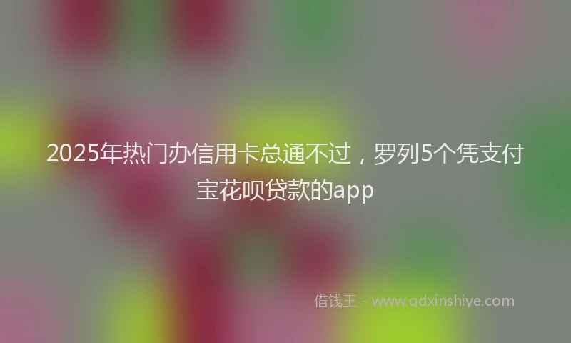 2025年热门办信用卡总通不过，罗列5个凭支付宝花呗贷款的app