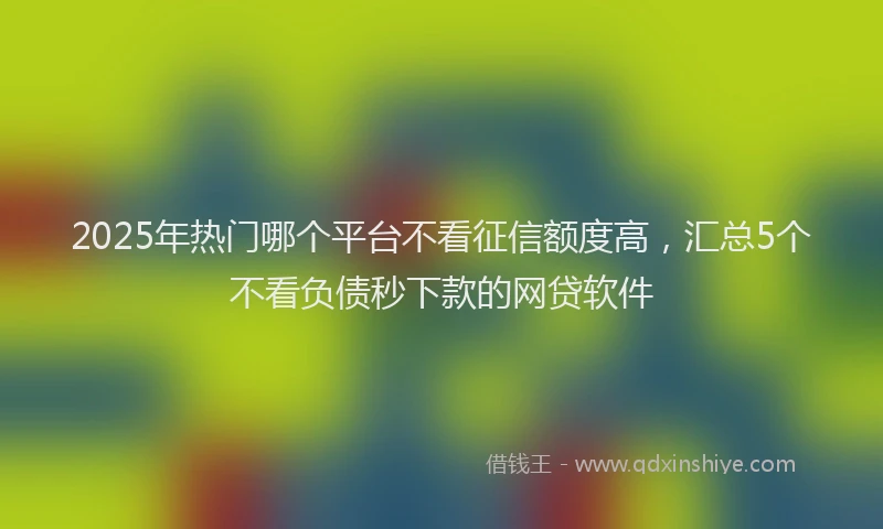 2025年热门哪个平台不看征信额度高，汇总5个不看负债秒下款的网贷软件