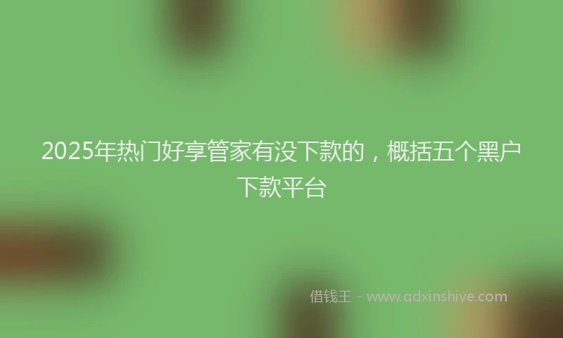 2025年热门好享管家有没下款的，概括五个黑户下款平台