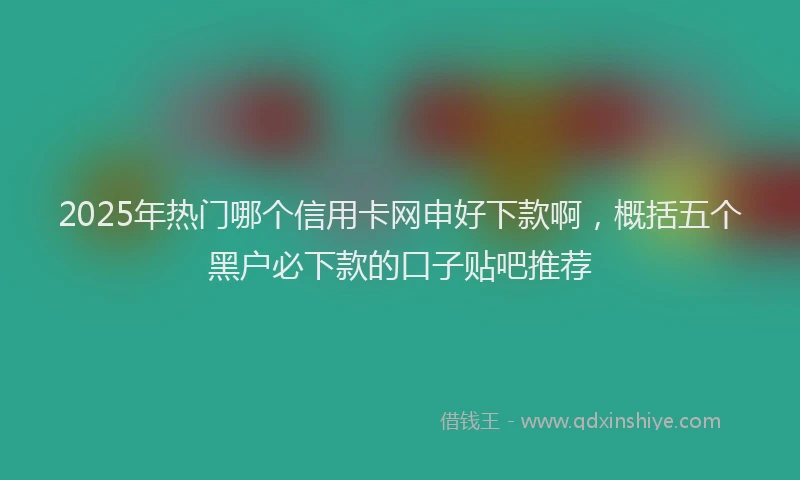 2025年热门哪个信用卡网申好下款啊，概括五个黑户必下款的口子贴吧推荐