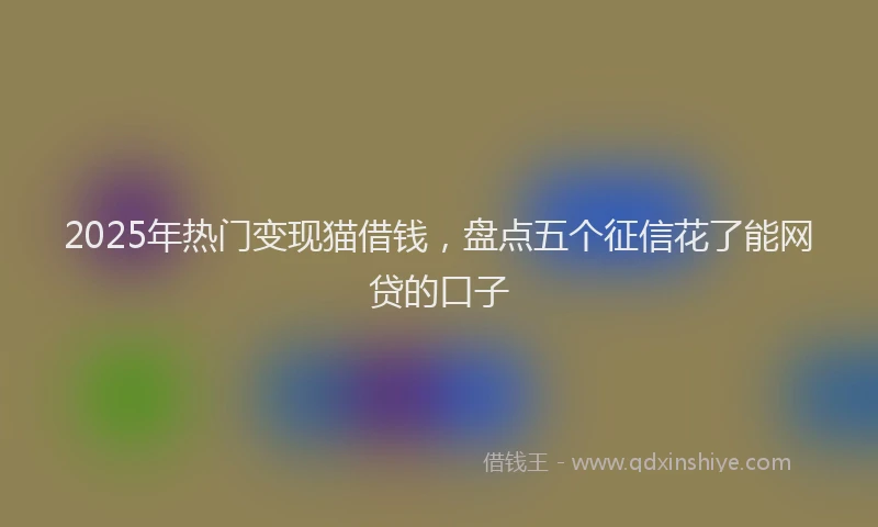 2025年热门变现猫借钱，盘点五个征信花了能网贷的口子
