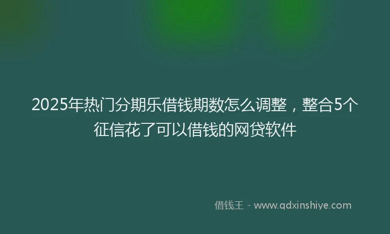 2025年热门分期乐借钱期数怎么调整，整合5个征信花了可以借钱的网贷软件
