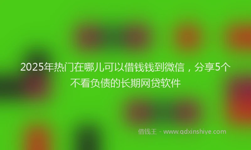 2025年热门在哪儿可以借钱钱到微信，分享5个不看负债的长期网贷软件