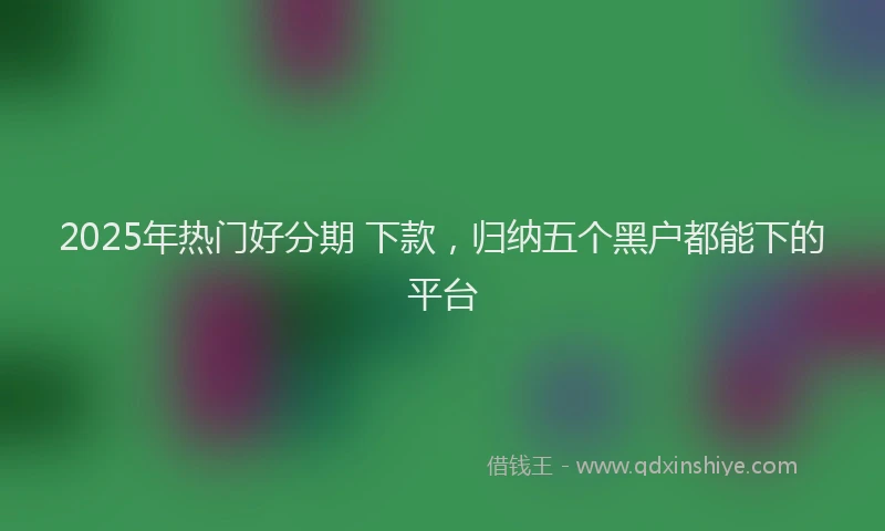 2025年热门好分期 下款，归纳五个黑户都能下的平台
