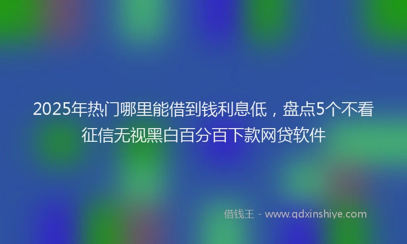 2025年热门哪里能借到钱利息低，盘点5个不看征信无视黑白百分百下款网贷软件