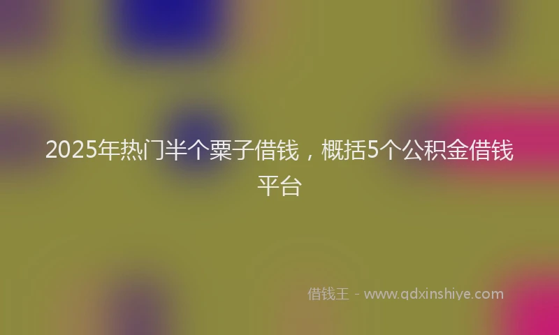 2025年热门半个粟子借钱，概括5个公积金借钱平台