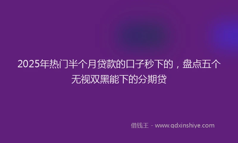 2025年热门半个月贷款的口子秒下的，盘点五个无视双黑能下的分期贷
