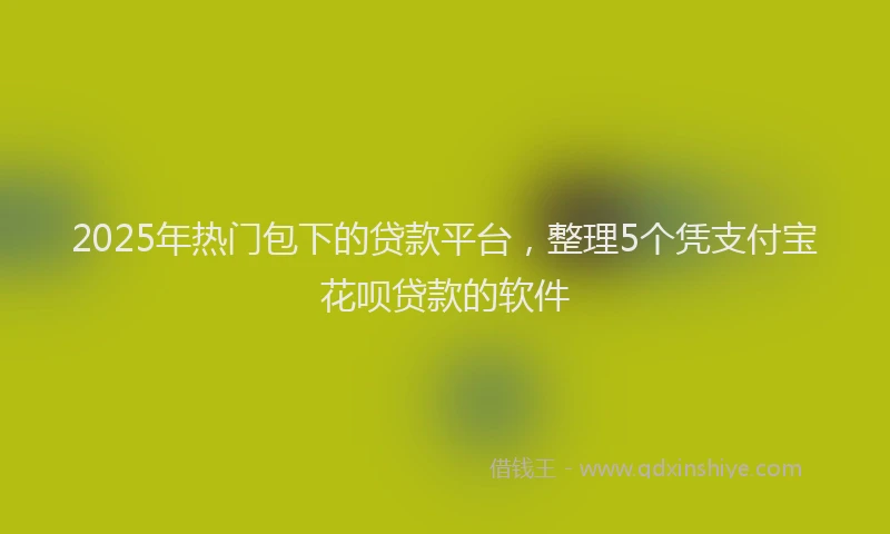 2025年热门包下的贷款平台，整理5个凭支付宝花呗贷款的软件