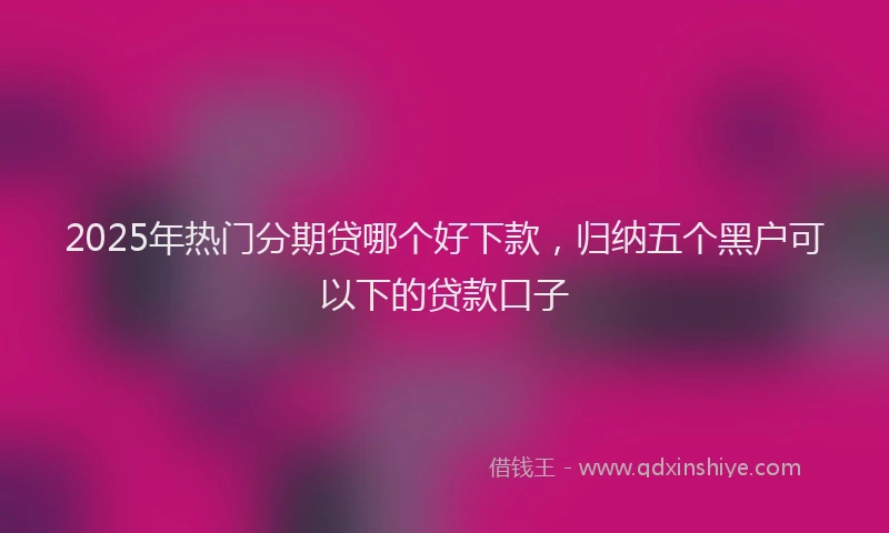 2025年热门分期贷哪个好下款，归纳五个黑户可以下的贷款口子