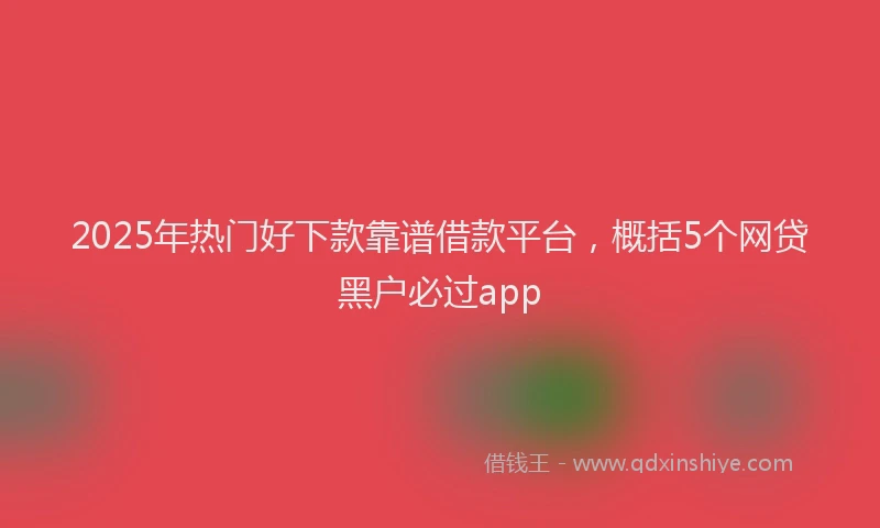 2025年热门好下款靠谱借款平台，概括5个网贷黑户必过app