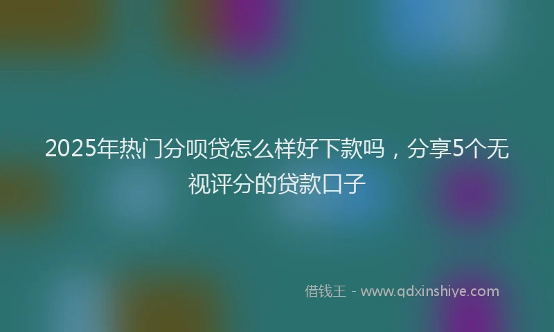 2025年热门分呗贷怎么样好下款吗，分享5个无视评分的贷款口子