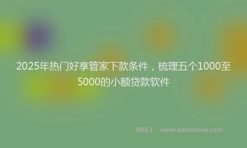 2025年热门好享管家下款条件，梳理五个1000至5000的小额贷款软件