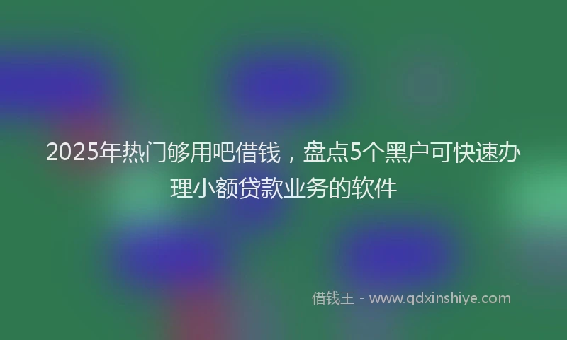2025年热门够用吧借钱，盘点5个黑户可快速办理小额贷款业务的软件