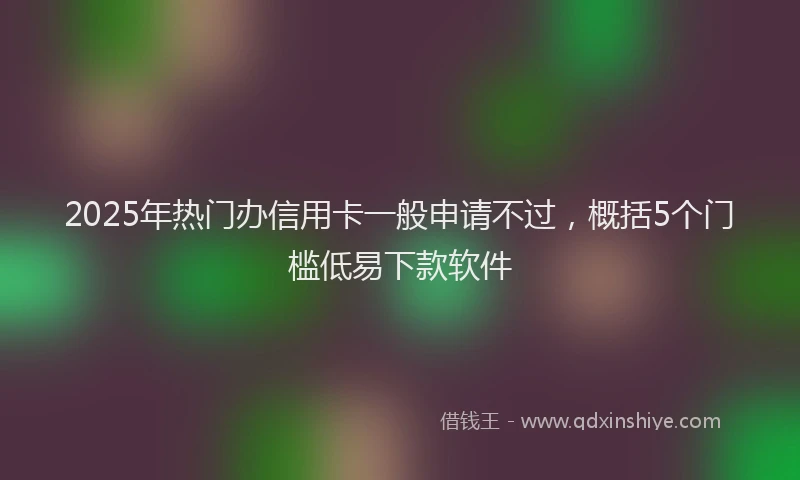 2025年热门办信用卡一般申请不过，概括5个门槛低易下款软件
