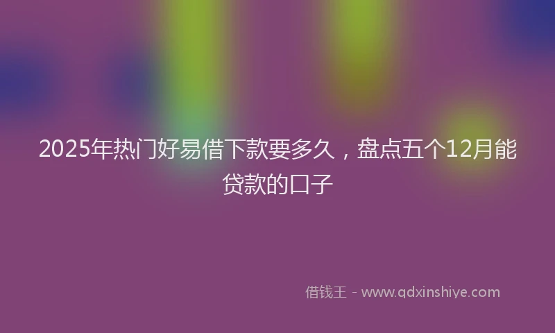 2025年热门好易借下款要多久，盘点五个12月能贷款的口子