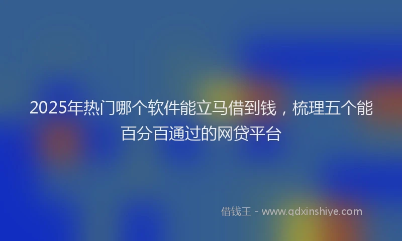 2025年热门哪个软件能立马借到钱，梳理五个能百分百通过的网贷平台