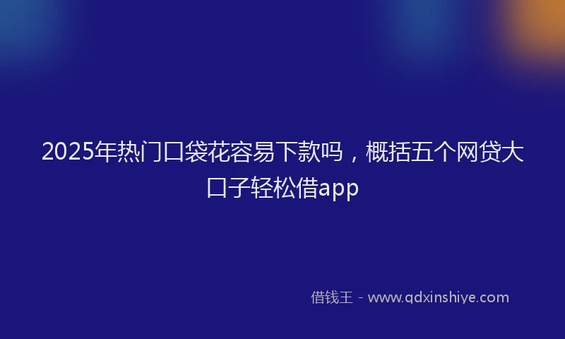 2025年热门口袋花容易下款吗，概括五个网贷大口子轻松借app