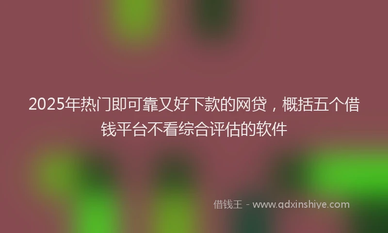 2025年热门即可靠又好下款的网贷，概括五个借钱平台不看综合评估的软件